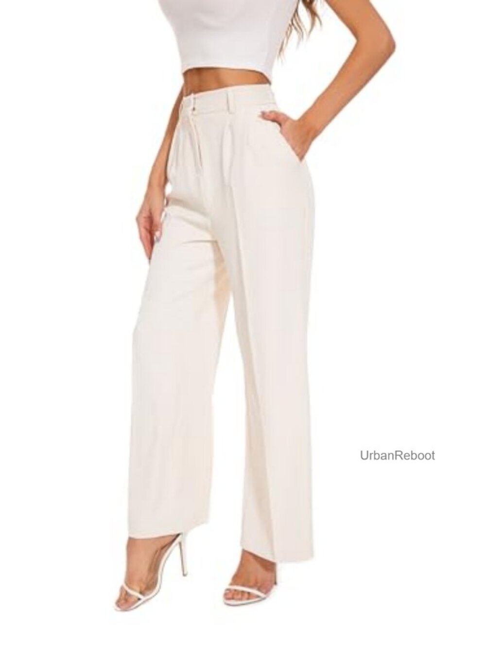 Wide Leg Dress Pants High Waisted Work Slacks Palazzo Trousers